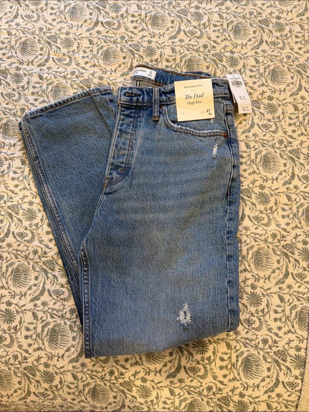 Abercrombie & Fitch High-Rise 'The Dad' Jeans in Light Blue Denim NWT